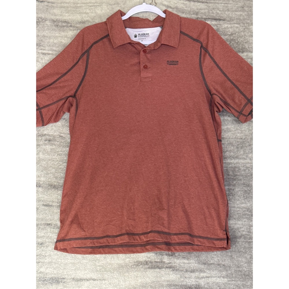 Alaskan Hardgear Duluth Trading Co Mens Fishing Polo Shirt Vented Rust Red M